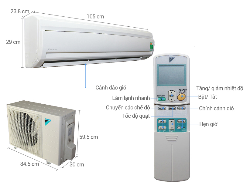 Máy lạnh Daikin được nhập khẩu nguyên chiếc từ Thailand